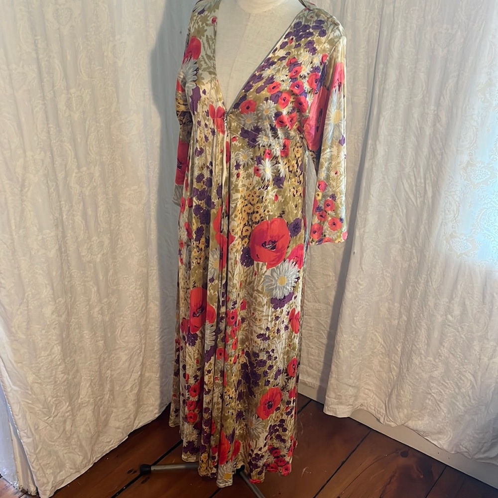 vintage 70s English boutique Kati at Laura Phillips zip front maxi dress
